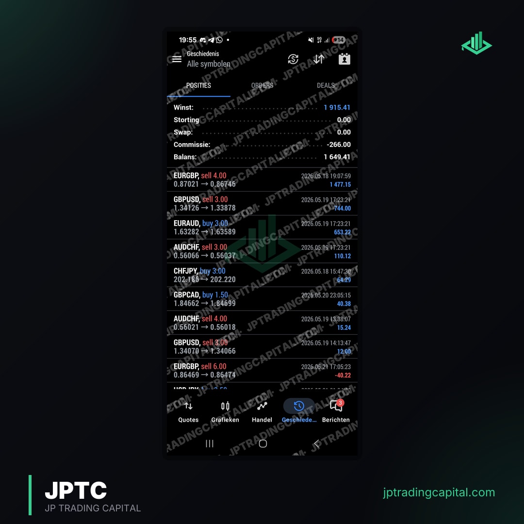 JPTC Algo live trade screenshot
