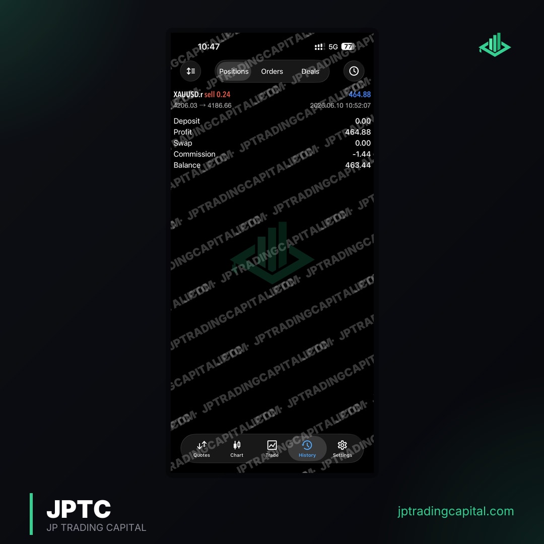 JPTC Algo live trade screenshot