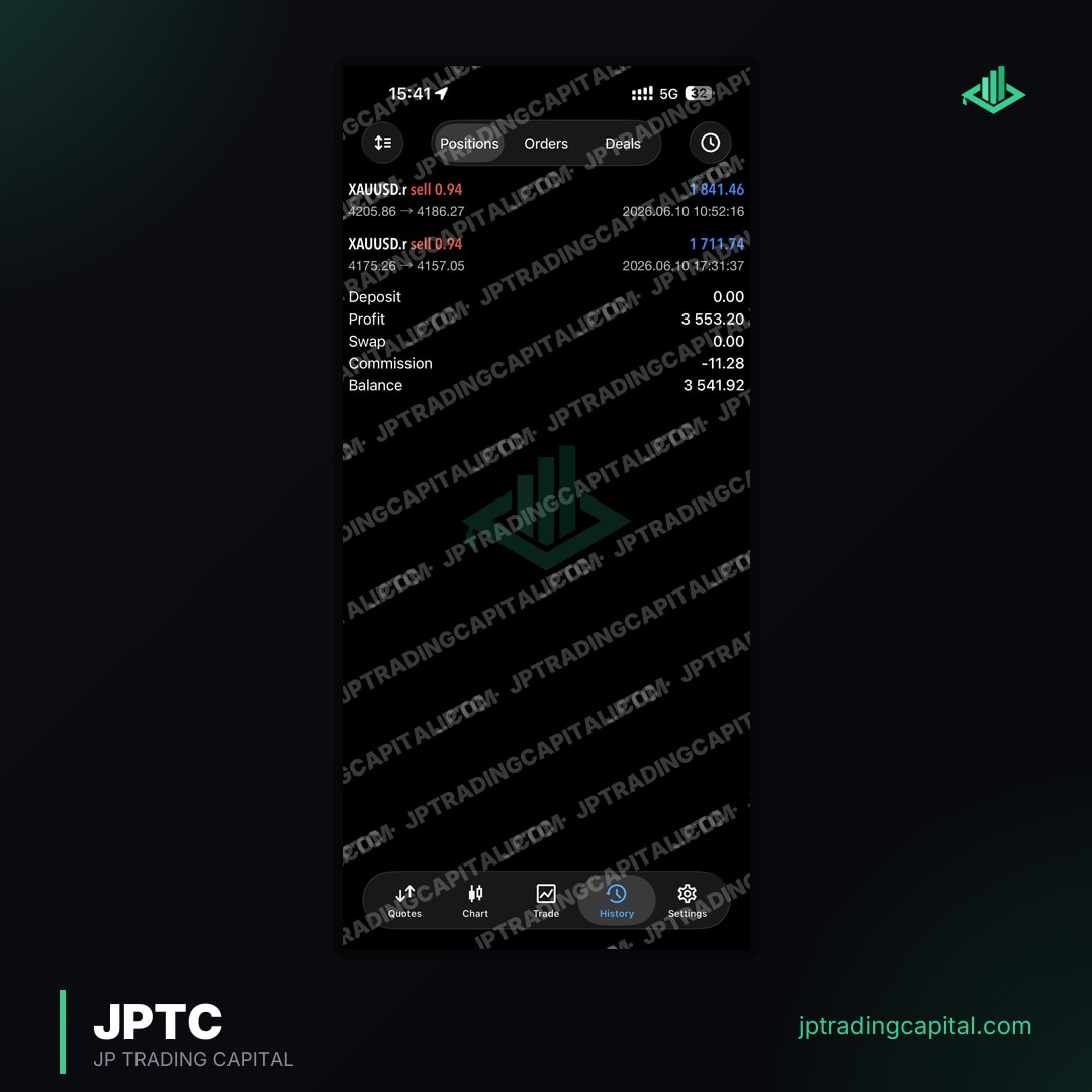 JPTC Algo live trade screenshot