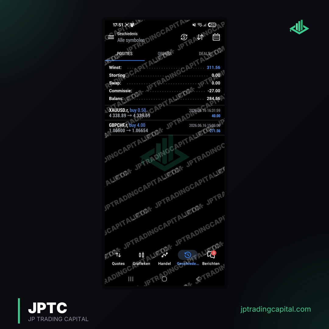 JPTC Algo live trade screenshot