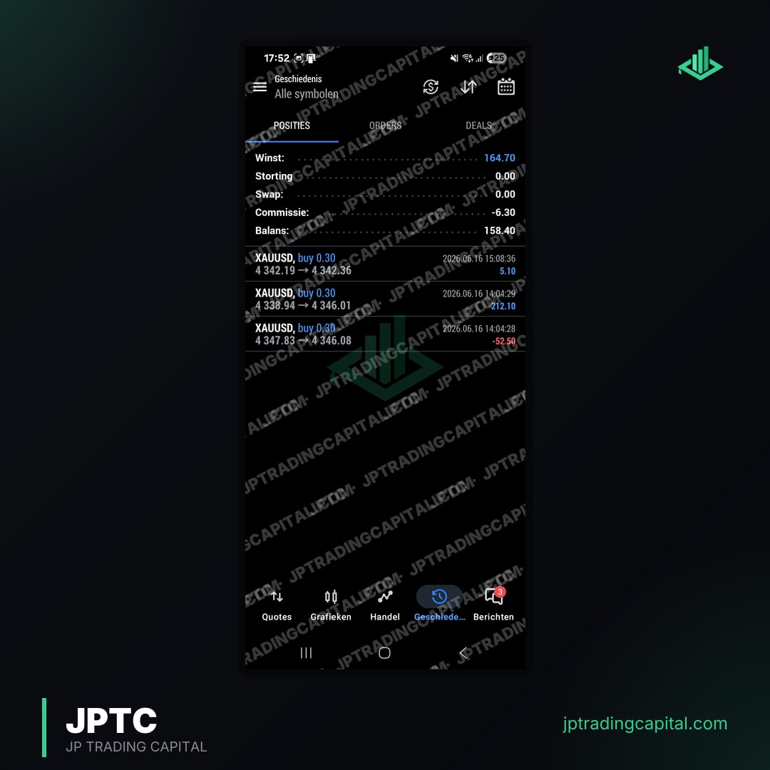 JPTC Algo live trade screenshot