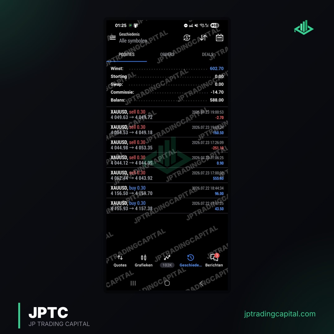 JPTC Algo live trade screenshot
