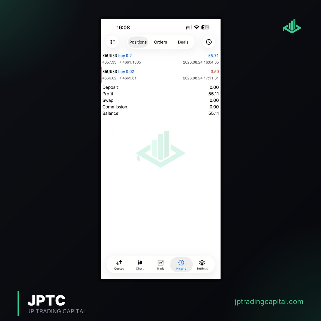 JPTC Algo live trade screenshot