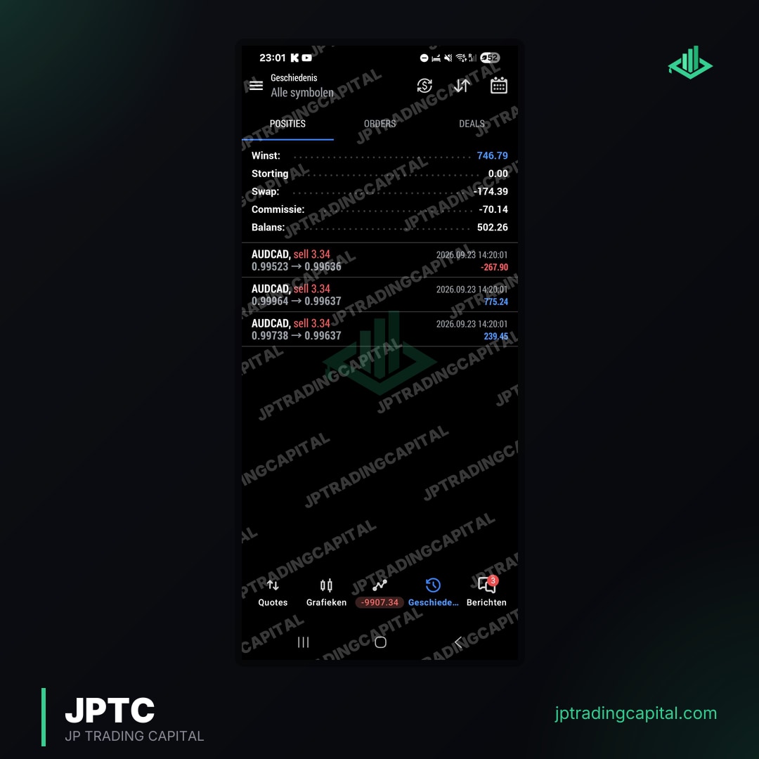 JPTC Algo live trade screenshot